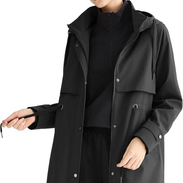 Waterproof Hooded Rain Jacket Long Raincoats Lightweight image 1