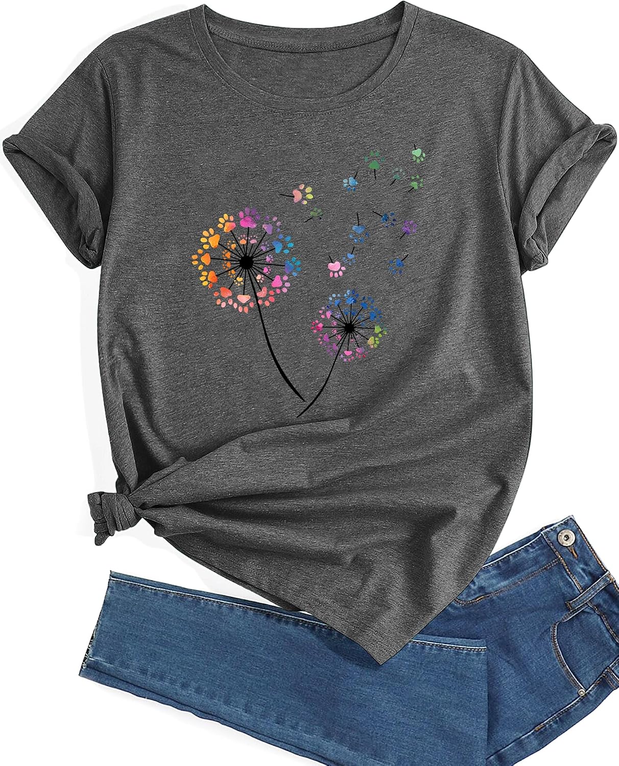 Plus Size Dandelion Graphic Tees for Women Sunflower T image 1