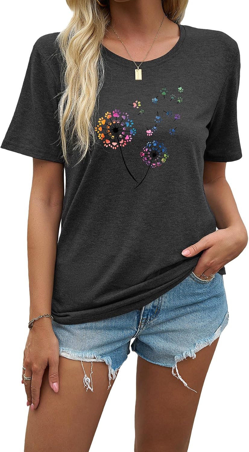 Plus Size Dandelion Graphic Tees for Women Sunflower T image 2